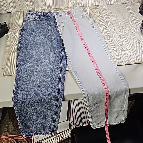 PACSUN 2 Tone Sided High Rise Straight Jeans Womens Size 27 - Picture 10 of 13